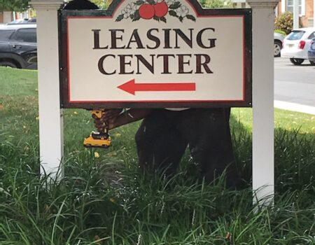 a Leasing Center sign and other Monument Signs in Philadelphia, Bensalem, Media, PA, Ardmore, PA, Bryn Mawr, PA